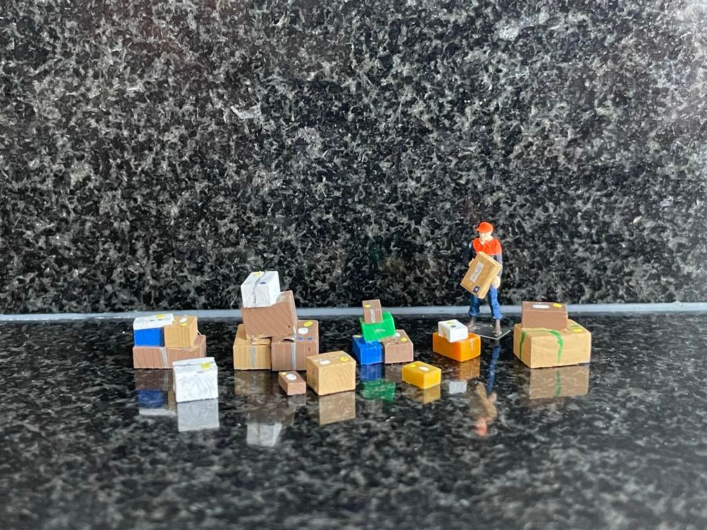 Resin set pakketten dozen pakketjes boxen 1:87 H0, Overige merken, Verzenden, Gelijkstroom of Wisselstroom, Overige typen