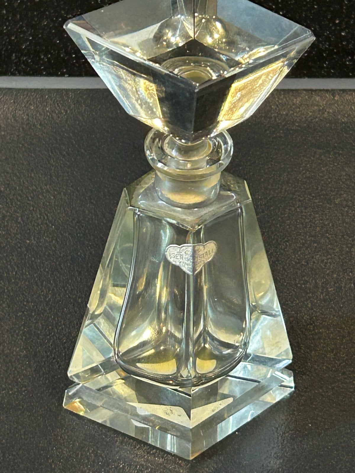 Vintage Iser Kristall parfumflesje met stop, Antiek en Kunst, Ophalen of Verzenden