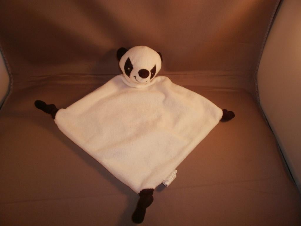 c10 het eek panda beer doekje wit met zwart 18x18 cm velours, Beer, Nieuw, Ophalen of Verzenden, Wasbaar