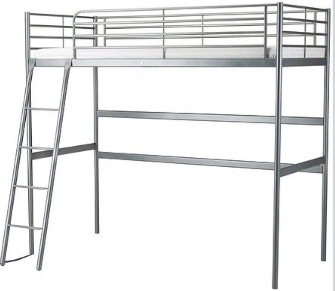 Ikea Hoogslaper Zilver - 198x103x186.1cm - Amstelveen, Ophalen, 100 cm, Hoogslaper, Eenpersoons