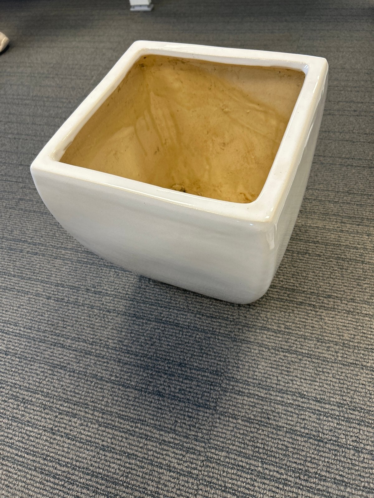Witte vierkante bloempot, gebruikt, Ophalen, Gebruikt, Vierkant, Binnen