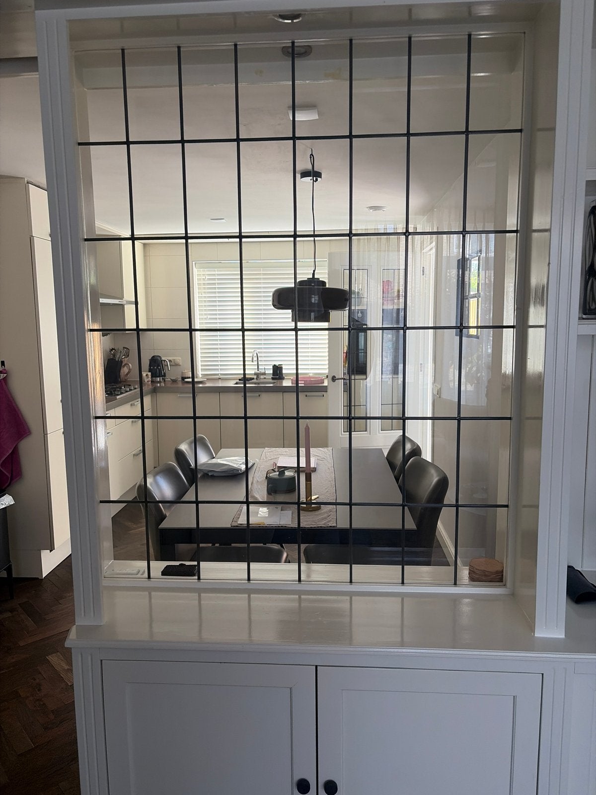 Glas in lood paneel - 119x148 cm, Ophalen, Gebruikt, Glas in lood, 80 tot 120 cm