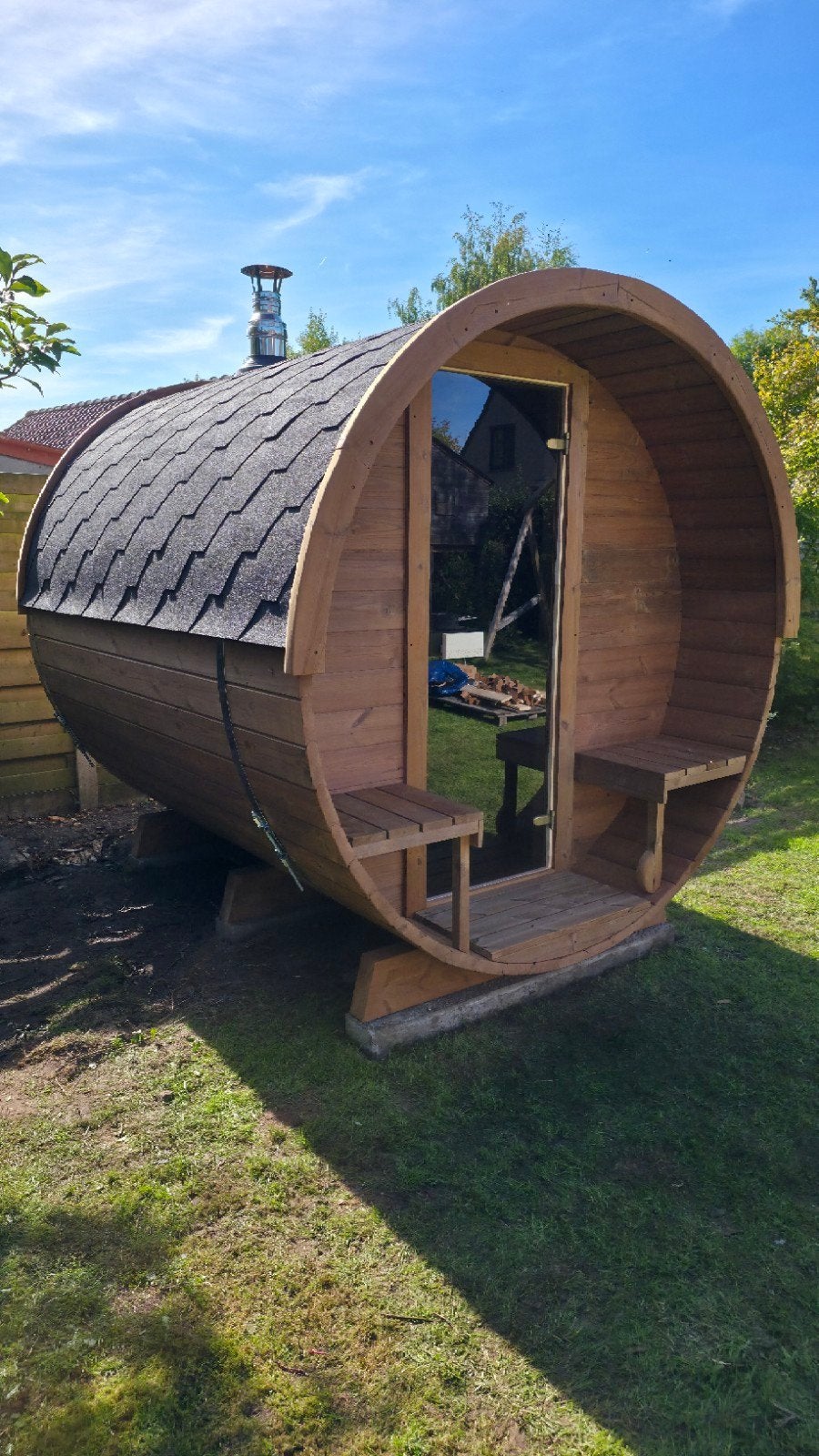 2,5M Barrel Sauna Gratis Levering en Plaatsing - 10% KORTING, Sport en Fitness, Sauna, Ophalen of Verzenden, Nieuw, Complete sauna