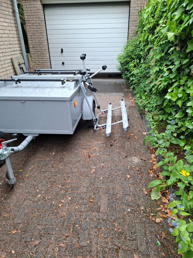 Aanhanger met fietsendrager - 450 kg laadvermogen, Auto diversen, Aanhangers en Bagagewagens, Ophalen, Gebruikt