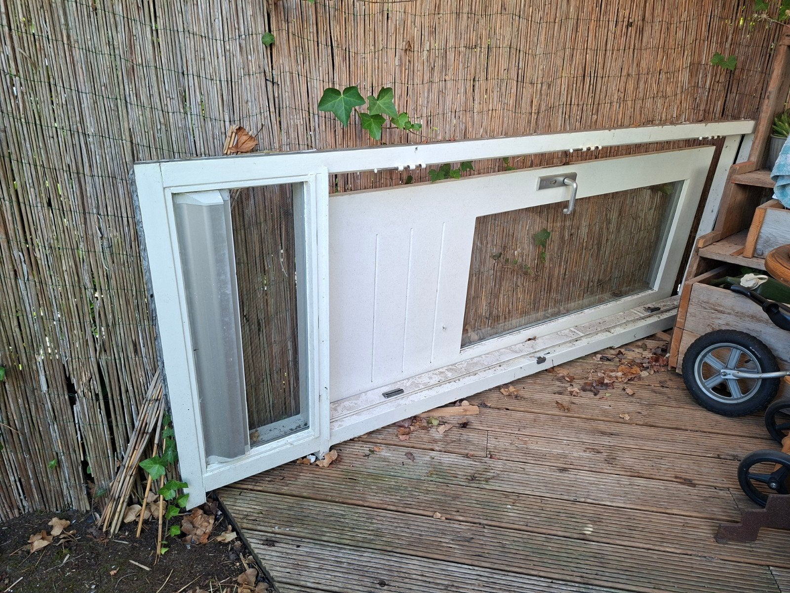 Buitendeur met kozijn, bovenlicht en ventilatie, Ophalen, Gebruikt, 80 tot 100 cm, 215 cm of meer