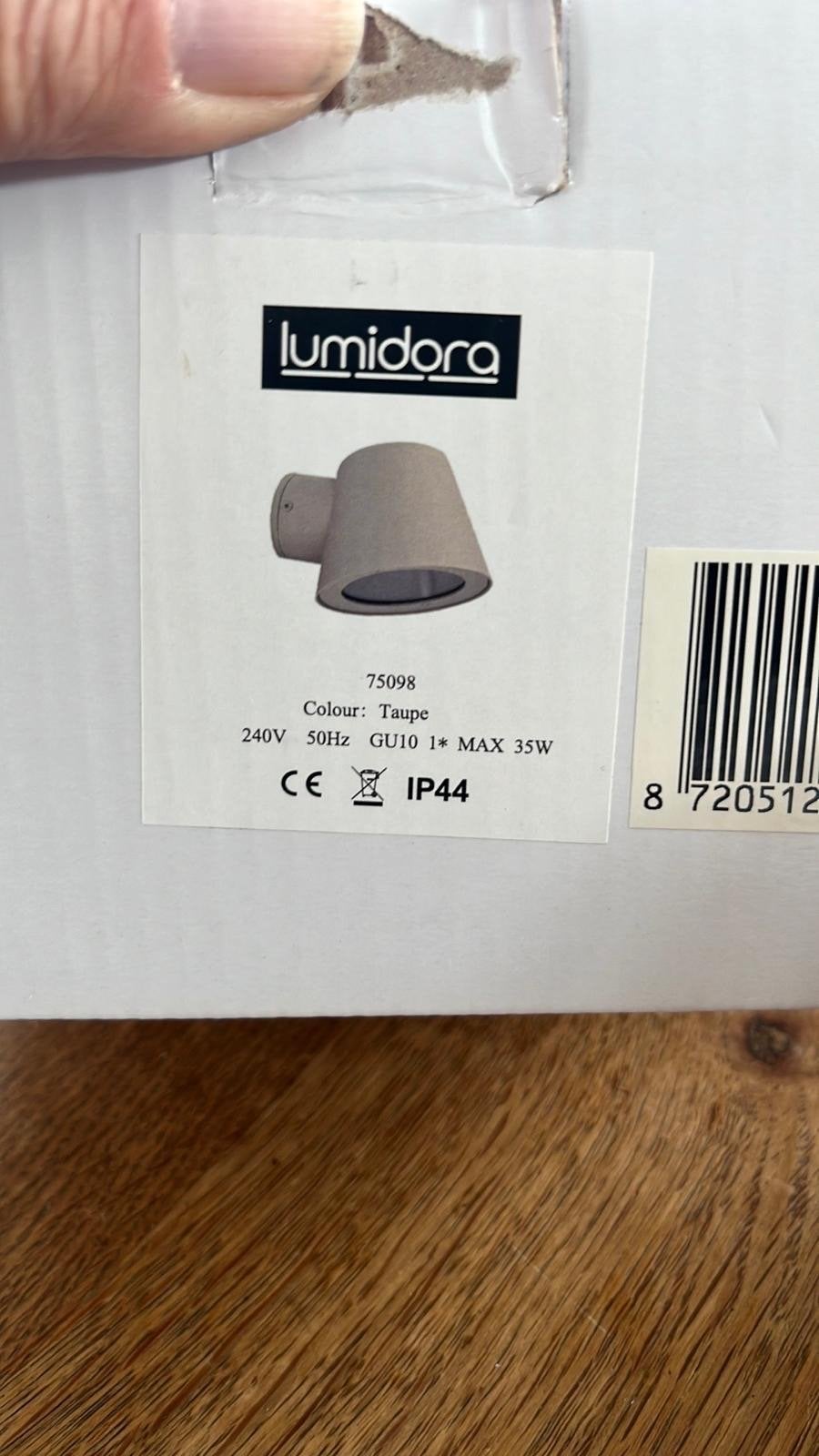 6x Taupe wandlampen (nieuw) - Lumidora GU10, IP44, Ophalen, Nieuw, Metaal, Wandlamp