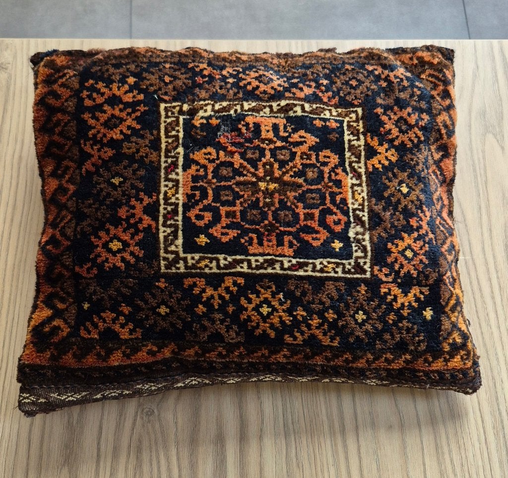 Antiek Perzisch/Koerdisch tapijtkussen (40x30 cm), Ophalen of Verzenden