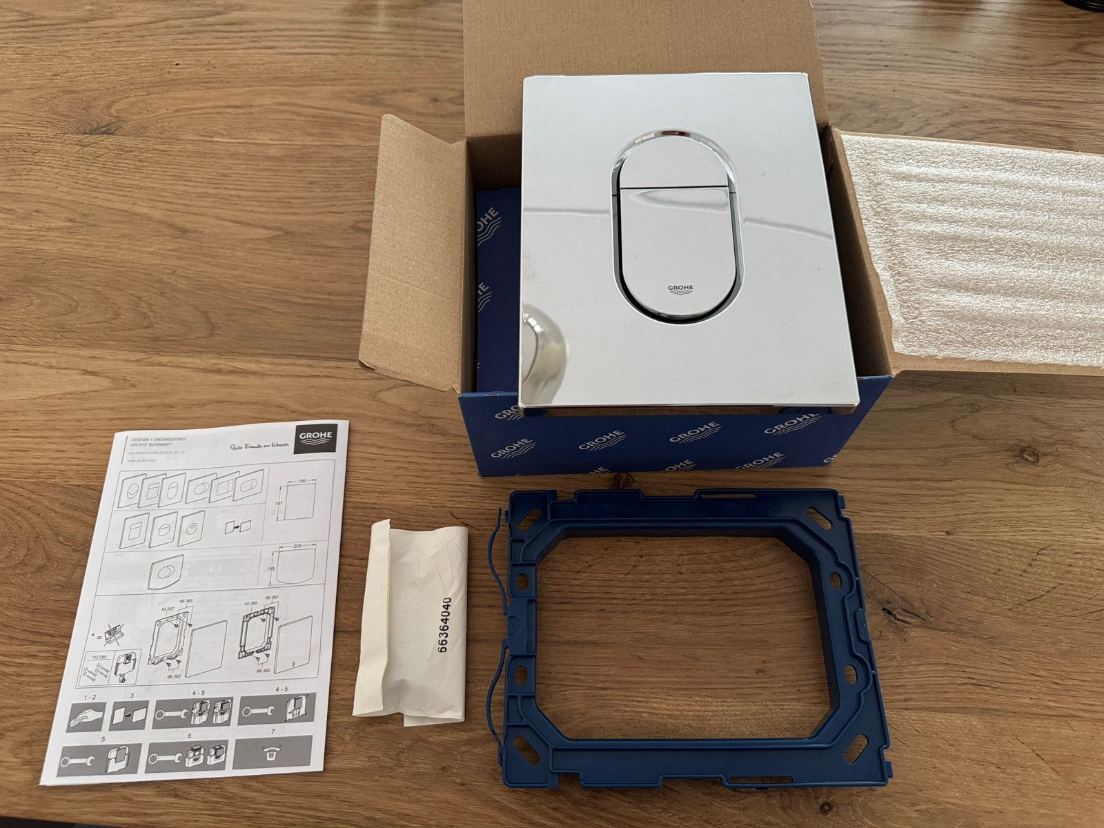 Grohe Toilet Bedieningspaneel Chroom 15,6x19,7 cm, Ophalen of Verzenden, Nieuw, Chroom, Toilet