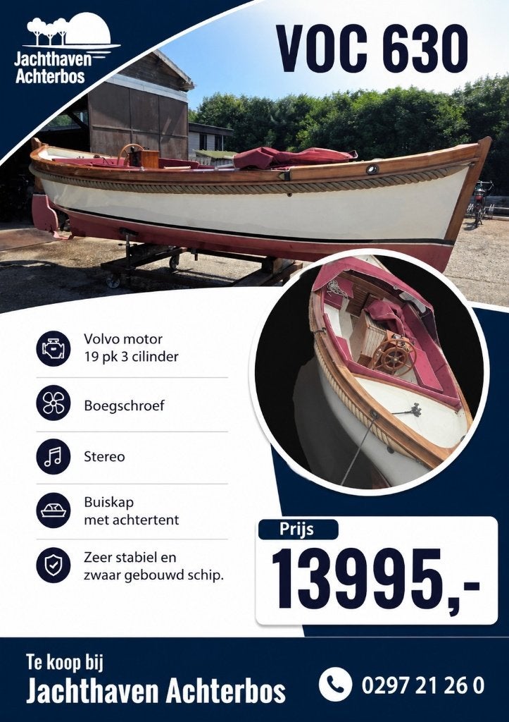 VOC 630 sloep te koop, Ophalen of Verzenden, Polyester, Boegschroef