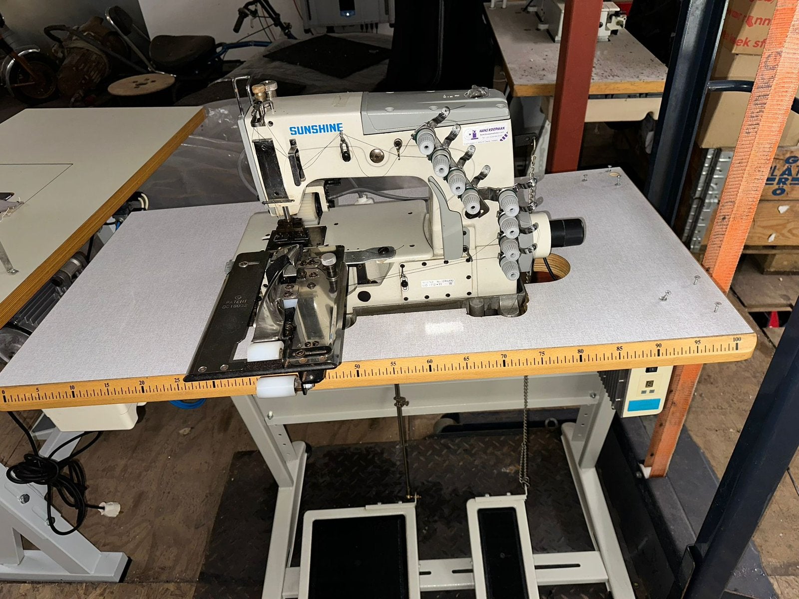 Sunshine Elastieknaaimachine 4 draad, Industrieel, Ophalen, Overige merken, Naaimachine