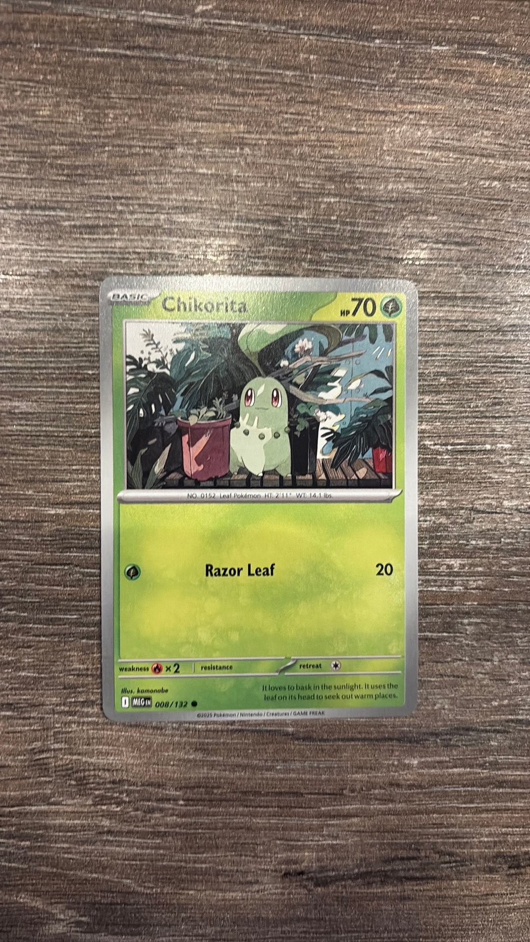 MEG Chikorita 008/132, Hobby en Vrije tijd, Ophalen of Verzenden, Zo goed als nieuw