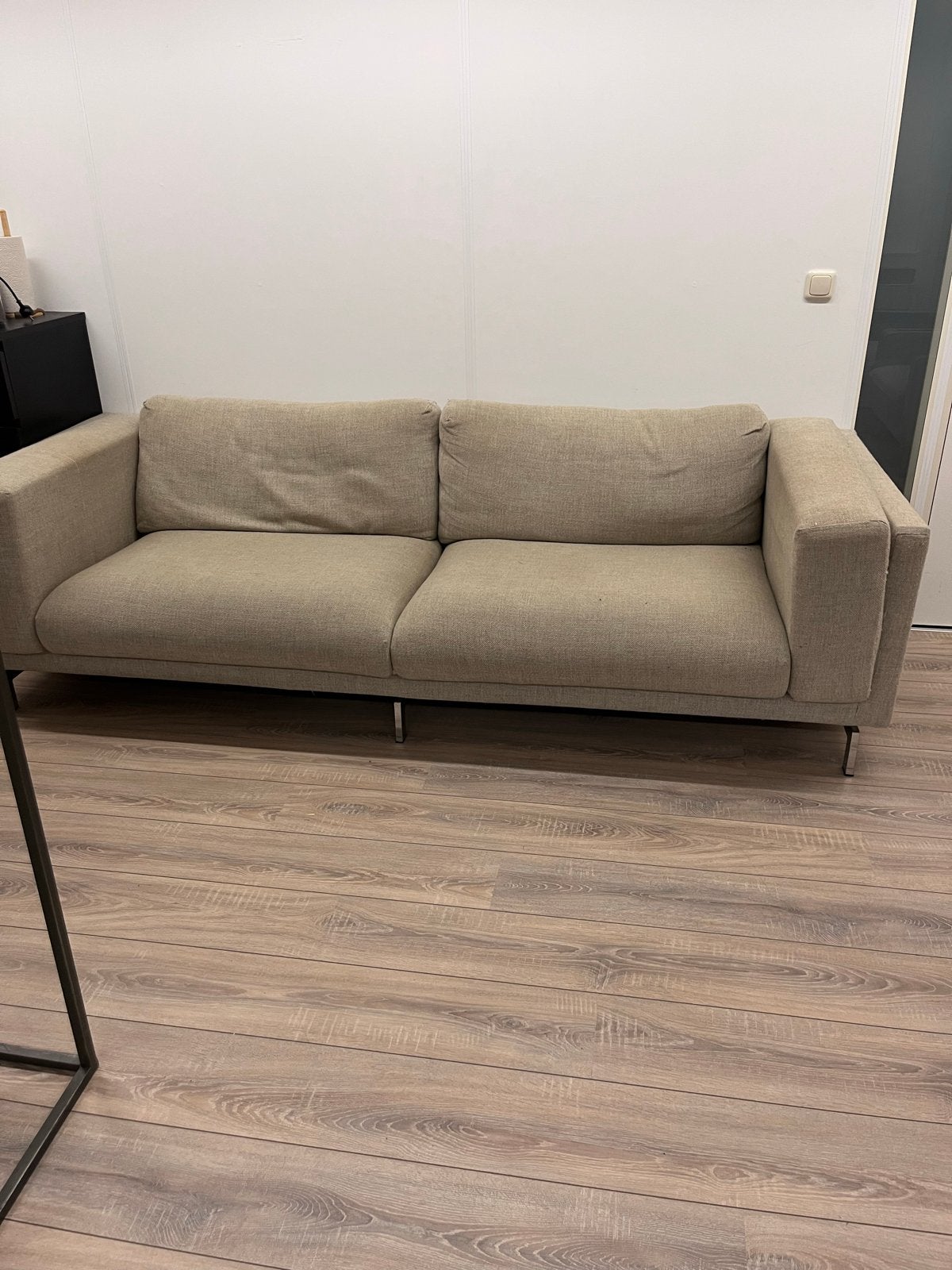 Taupe/khaki bank, 250x90x70cm, Huis en Inrichting, Banken | Bankstellen, Ophalen, 250 tot 300 cm, 75 tot 100 cm, Zo goed als nieuw