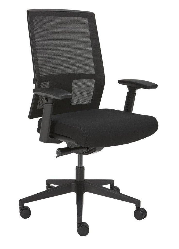 Bureaustoel 666MZ, Zwarte netweave, stoffering, EN1335, Huis en Inrichting, Bureaustoelen, Nieuw, Bureaustoel, Zwart, Ergonomisch