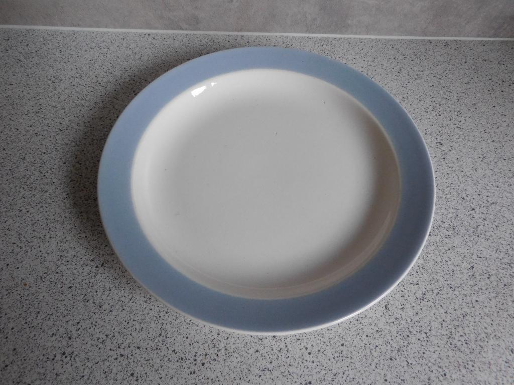 Bord 20,5 cm. Pastel Blauwe Rand Petrus Regout Maastricht, Ophalen of Verzenden