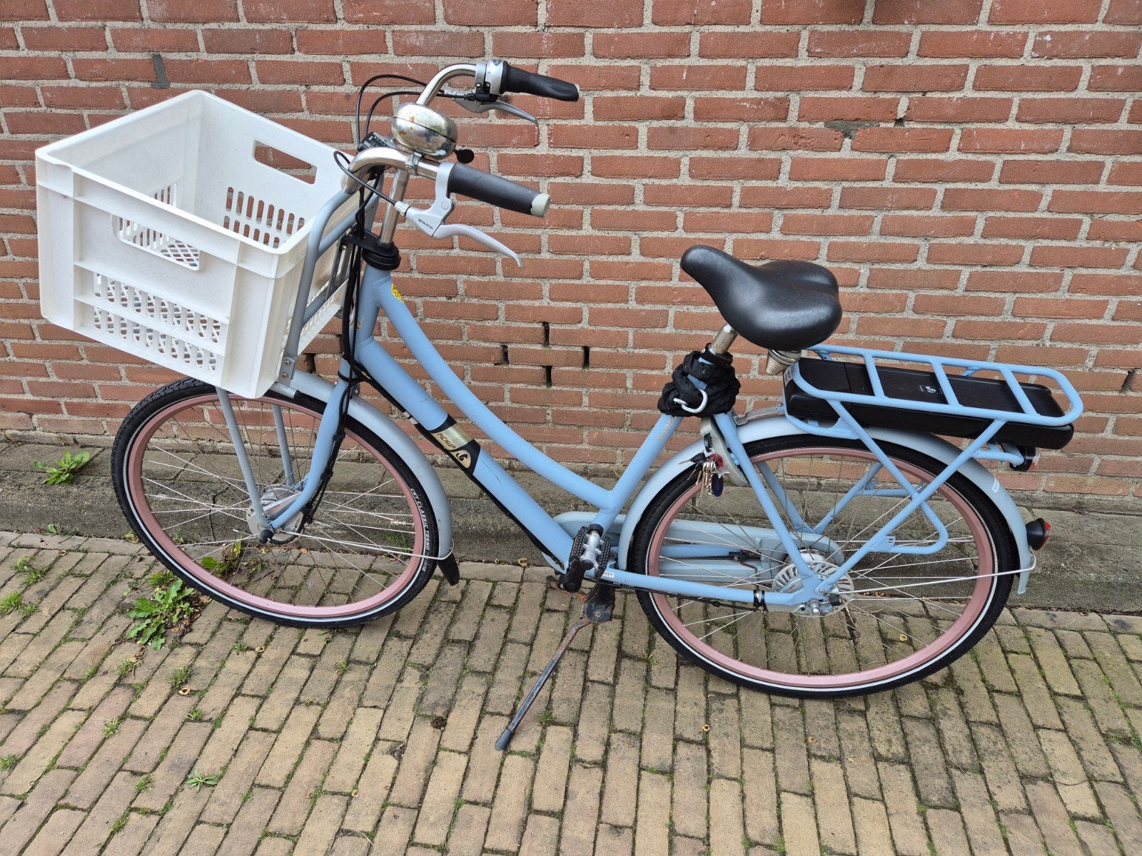Fijne elektrische transportfiets, Ophalen, Sparta, Gebruikt, 50 km per accu of meer