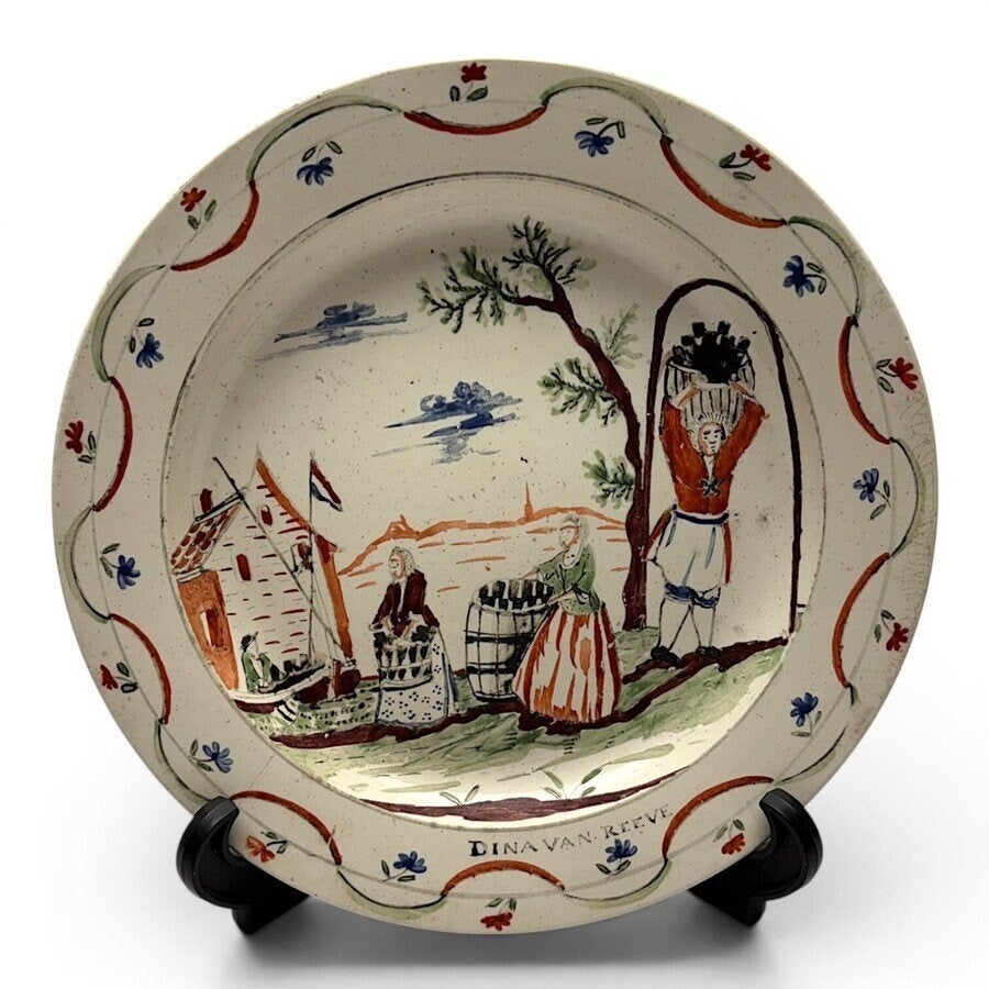 Creamware bord, Ophalen of Verzenden