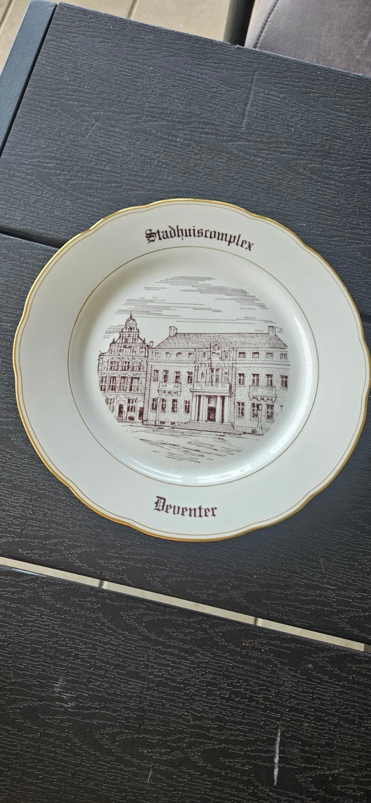 Set van 6 Deventer sierborden - Stadhuis, Kerk, Waaggebouw, Antiek en Kunst, Antiek | Porselein, Ophalen of Verzenden