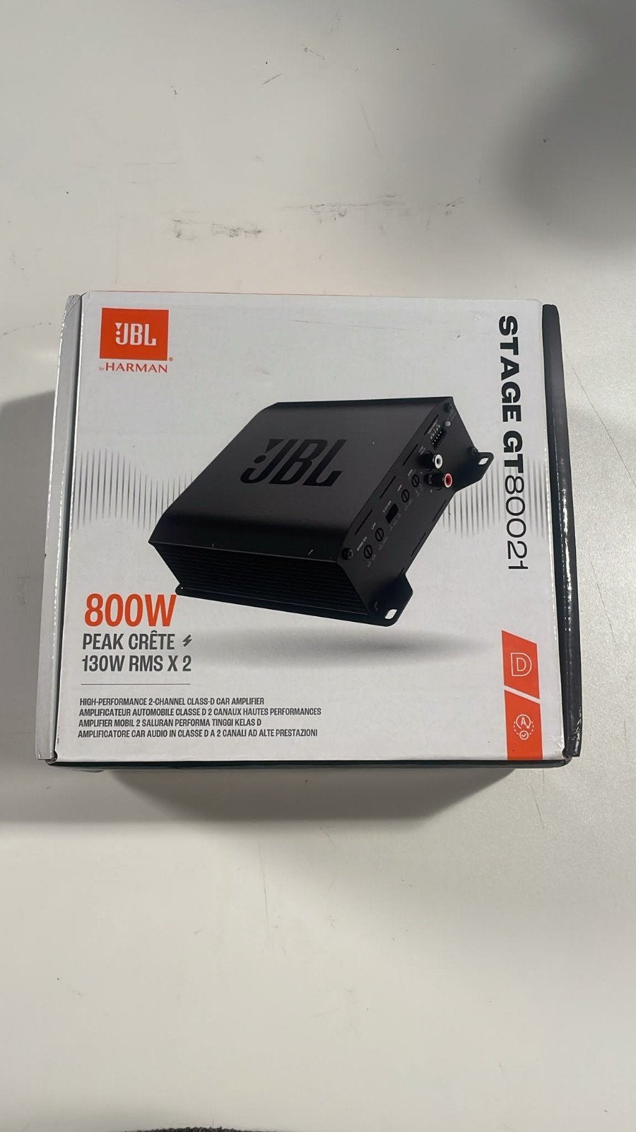 nieuw JBL Stage GT8002 800W 2-kanaals Klasse-D Versterker, Ophalen of Verzenden, Nieuw, Stereo, 120 watt of meer