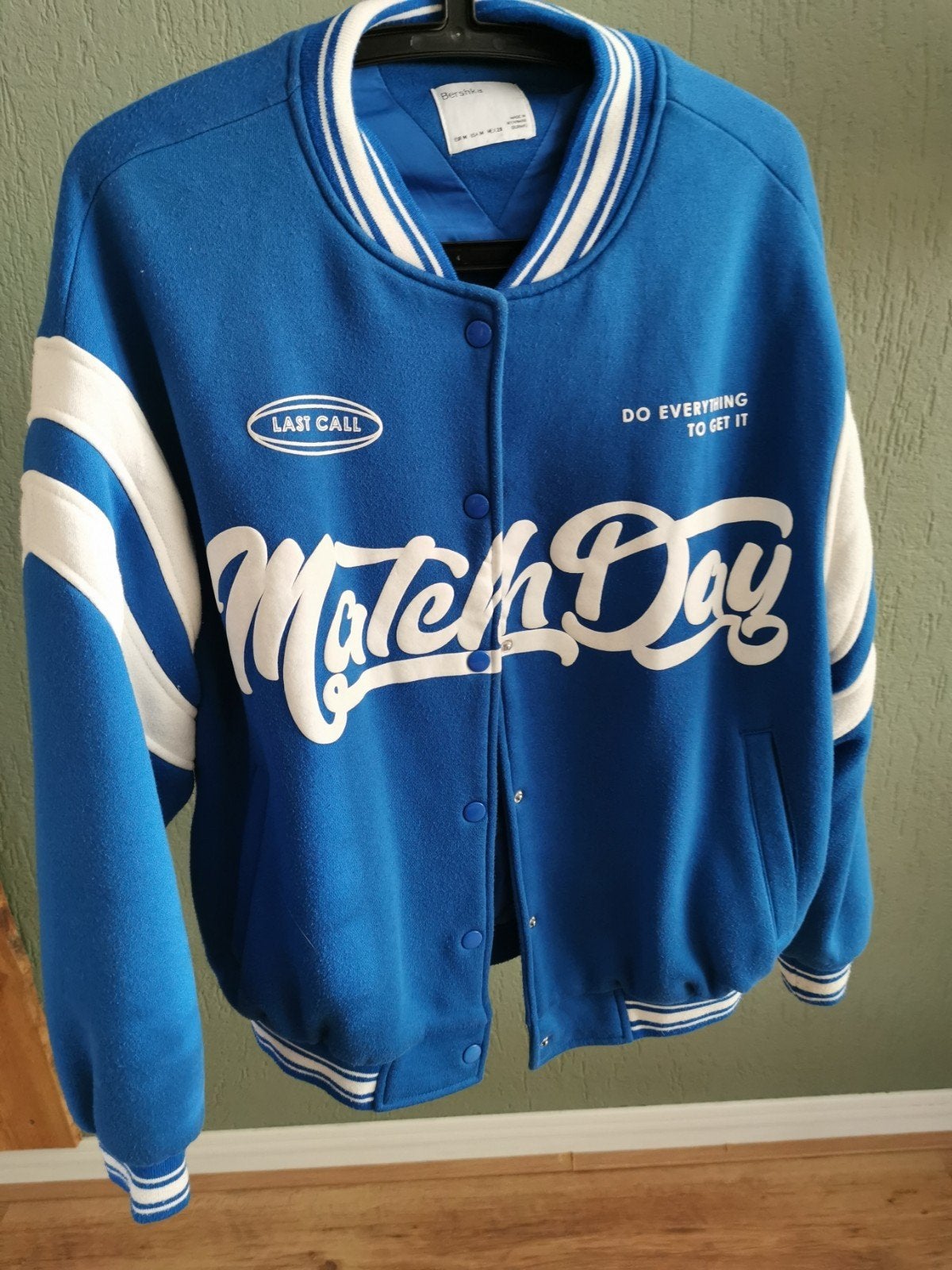 Baseball jack, Maat 38/40 (M), Blauw, Zo goed als nieuw, Bershka