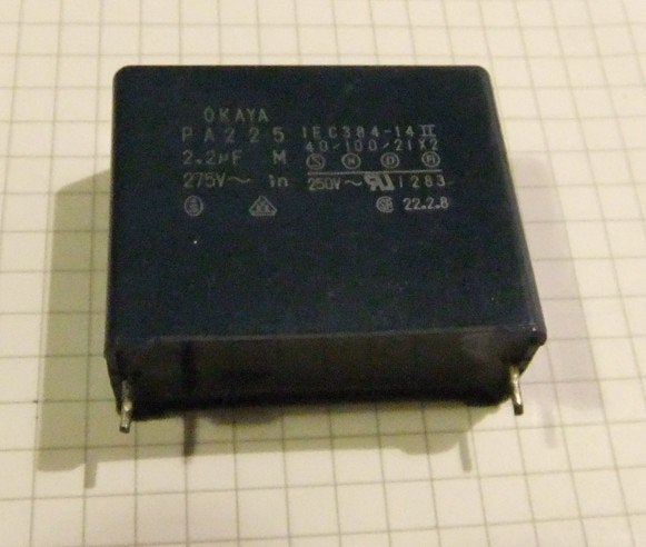 Okaya PA225 Ruisonderdrukkings condensator, 2.2 uF 275VAC, Ophalen of Verzenden, Gebruikt