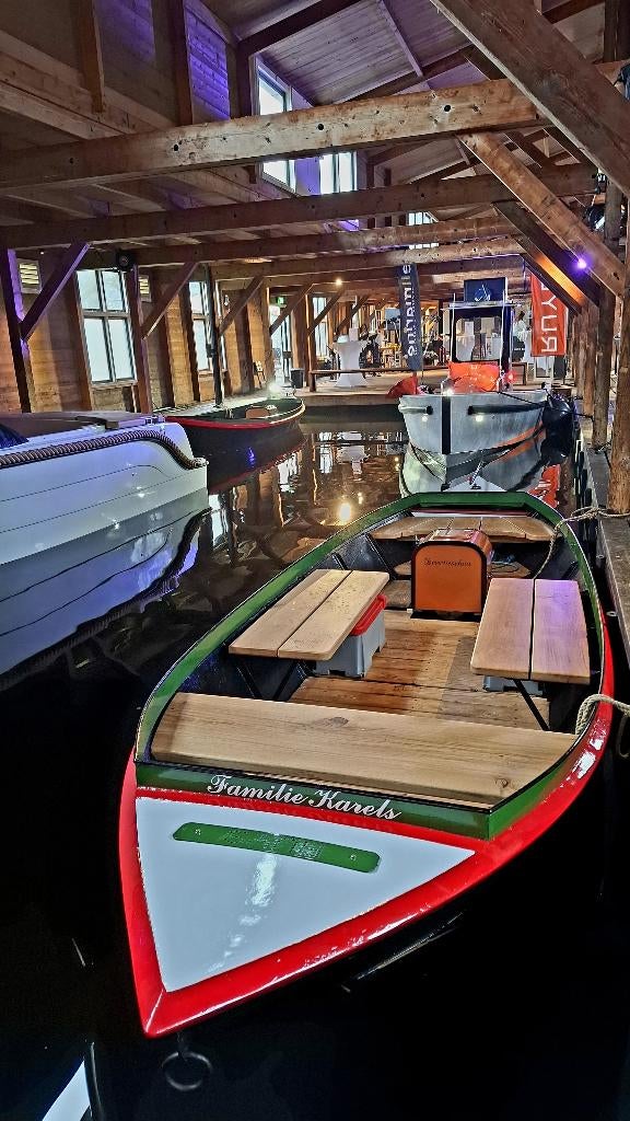 Langedijker schuitje elektrisch akkerschuit, Watersport en Boten, Ophalen, Gebruikt, Binnenboordmotor, 6 meter of meer