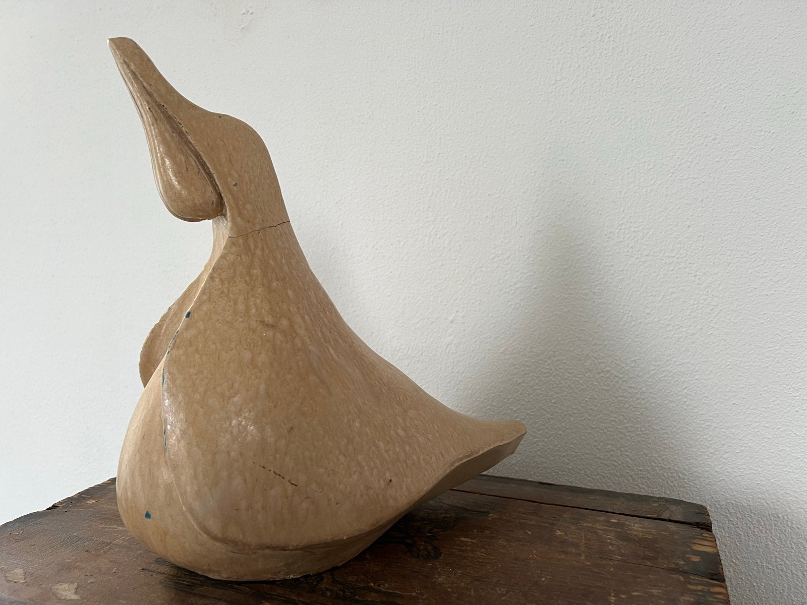 Vintage stenen eend sculptuur - Handgemaakt, Ophalen of Verzenden, Handgemaakt, 20 - 50 cm, Beeld