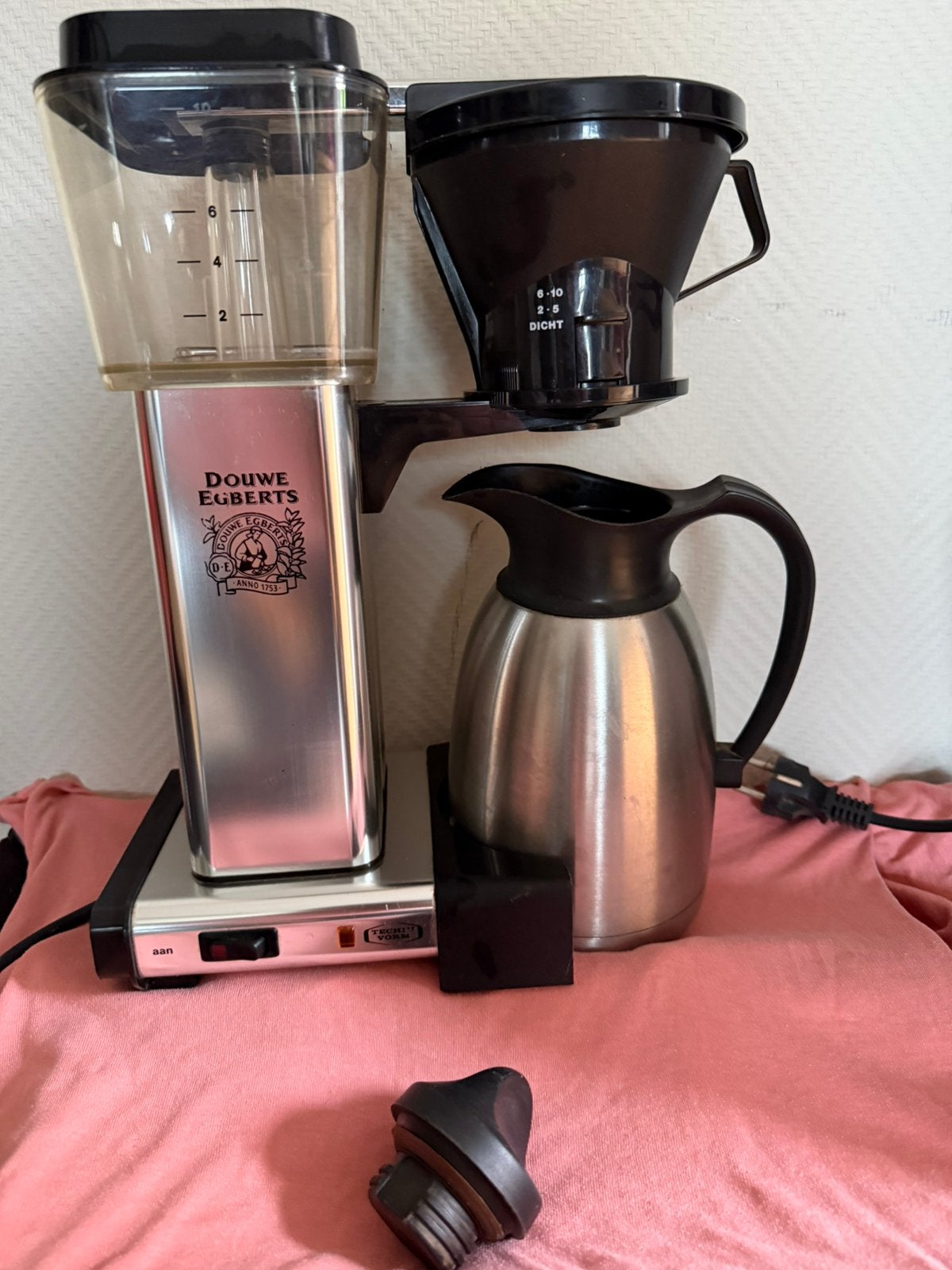 DE Koffiezetapparaat met thermoskan, Overige modellen, 10 kopjes of meer, Gemalen koffie, Ophalen of Verzenden