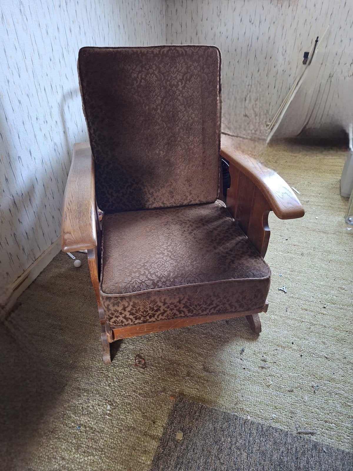 Vintage eiken houten rokers fauteuil/ verstelbare rugleuning, Antiek en Kunst, Antiek | Meubels | Stoelen en Banken, Ophalen