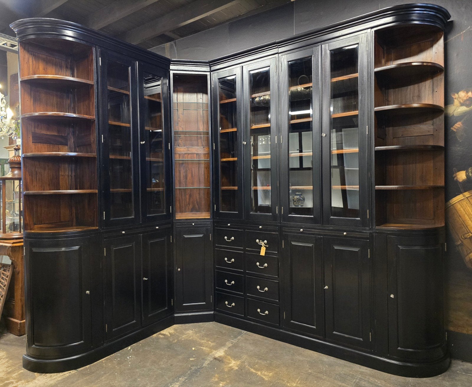 Grote luxe Boekenkast | Bibliotheekkast | buffetkast zwart, Mr.higgins, Mr.higgins, 200 cm of meer, Mr. higgins