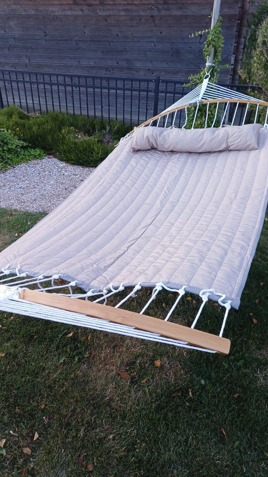 Hangmat Ligmat 2 Persoons 200x140cm Grijs, Ophalen, Opvouwbaar, Meerpersoons, Nieuw