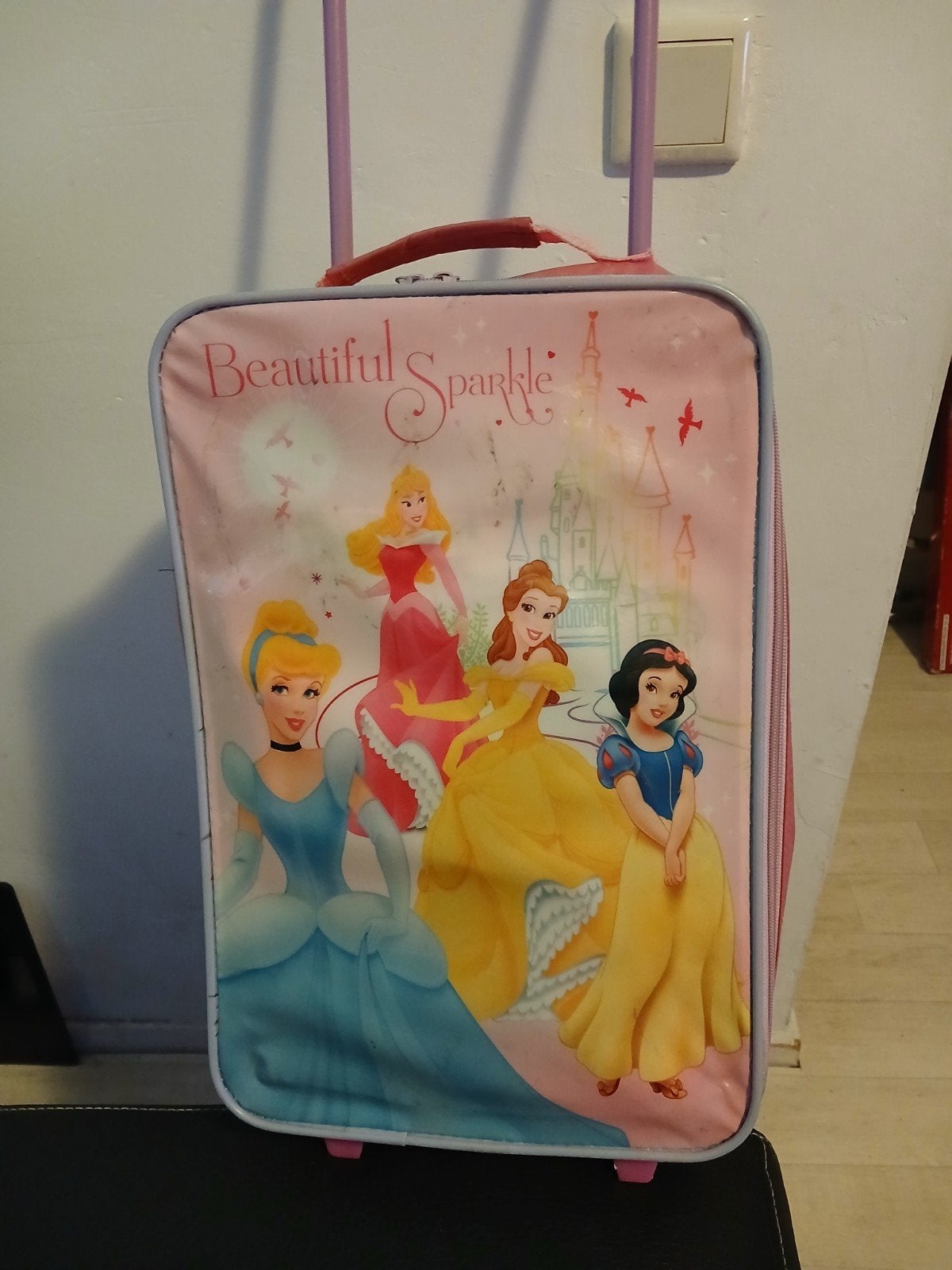 Mooi trolley van kinderen twee wielen linte 42 breed 30 zij, Sieraden, Tassen en Uiterlijk, Koffers, Ophalen, Hard kunststof, 50 tot 60 cm