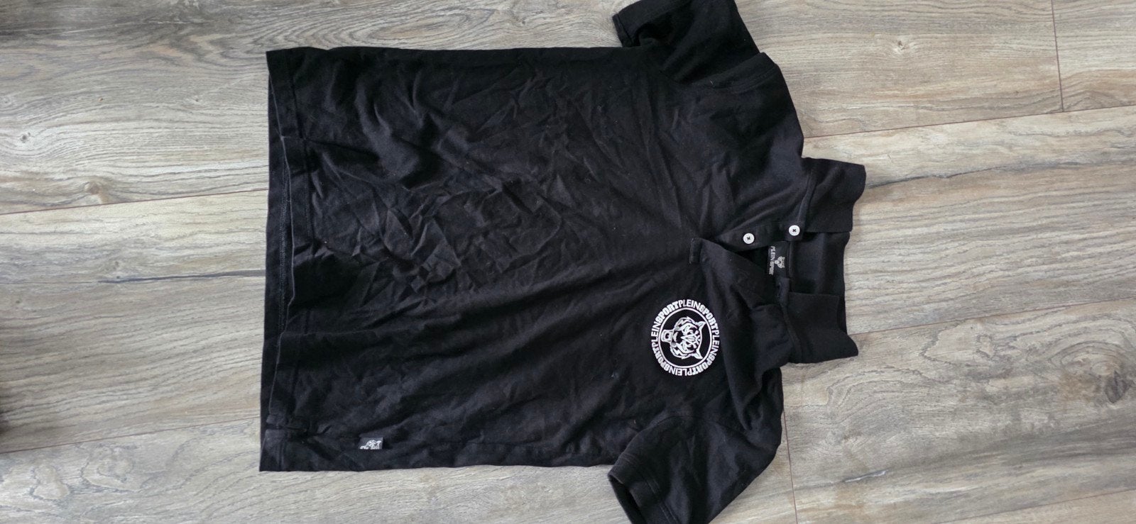 Zwart Philipp Plein Poloshirt - Maat m, Maat 48/50 (M), Zwart, Ophalen of Verzenden, Zo goed als nieuw