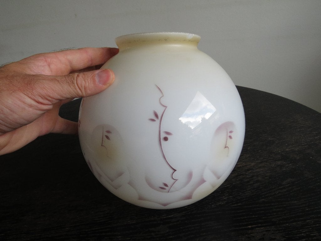 Art deco glazen lamp bol ca. 1930 - diameter 20 cm, Antiek en Kunst, Antiek | Lampen, Ophalen of Verzenden