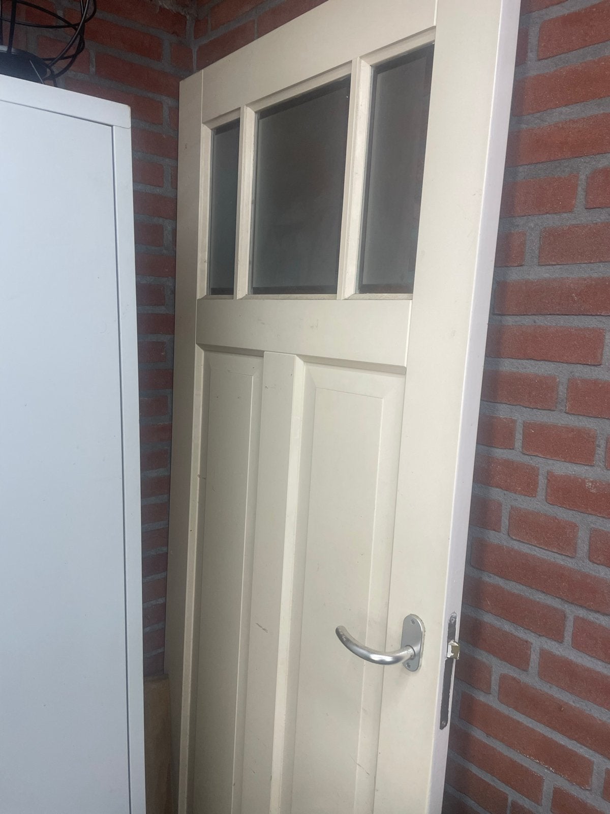 Stompe binnendeur 82,5x201,5 cm met glas, Doe-het-zelf en Verbouw, Ophalen, Gebruikt, 80 tot 100 cm, Binnendeur