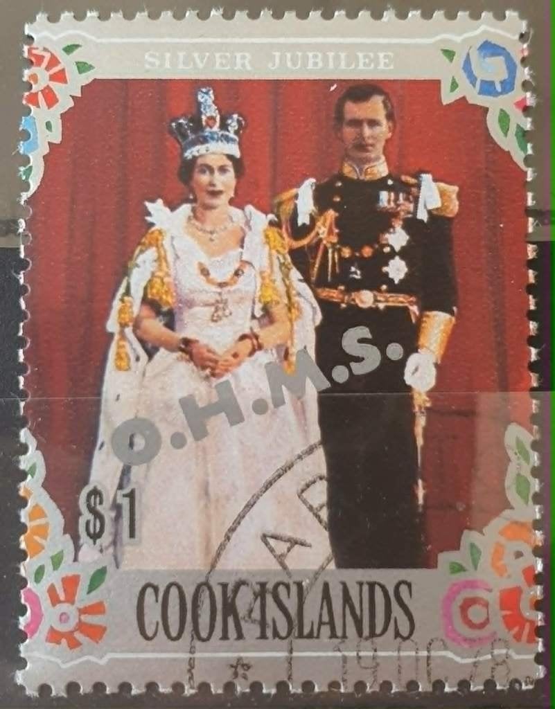 219-26 Cook Islands / Silver Jubilee Queen Elizabeth B $1.00, Verzenden, Gestempeld