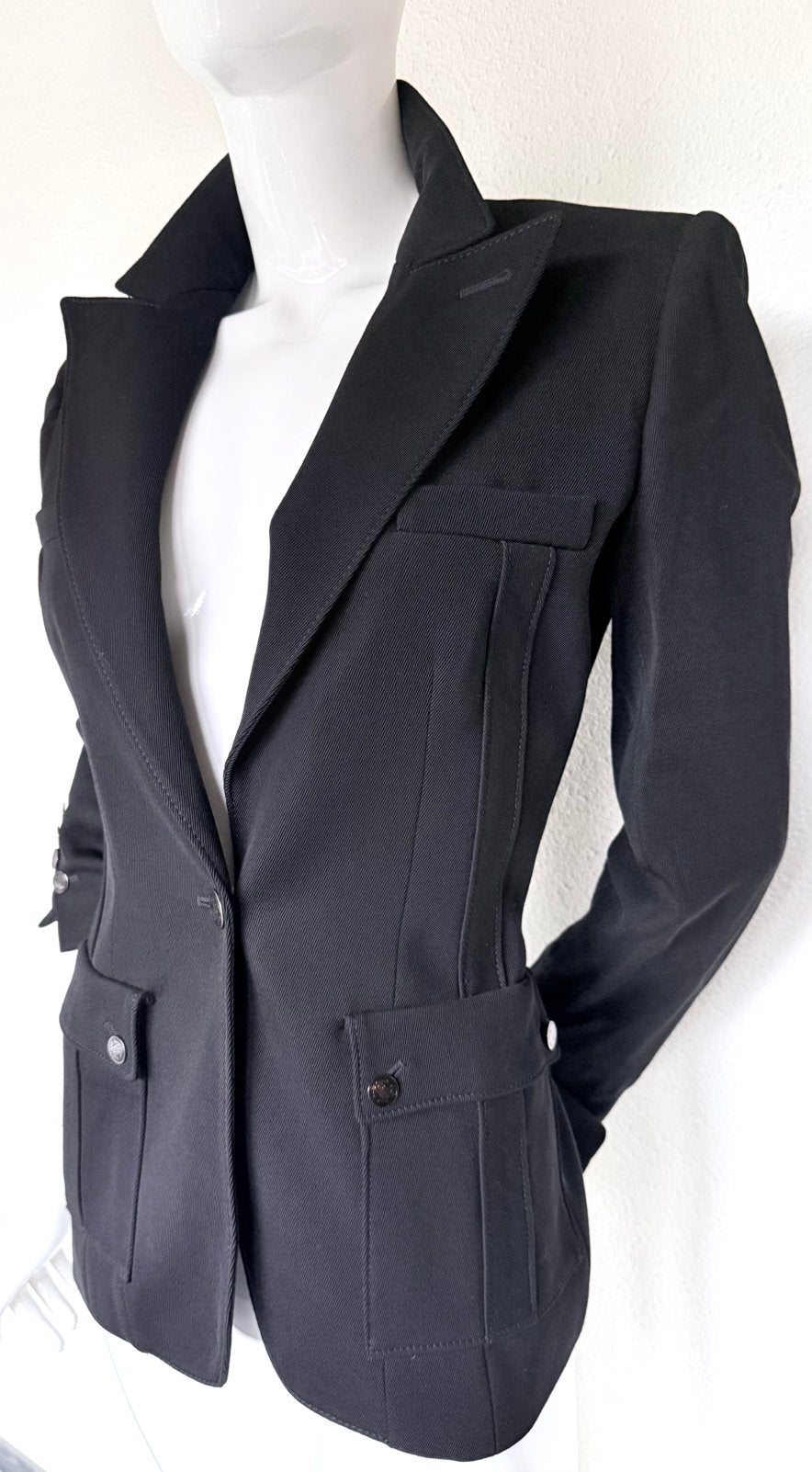 ROBERTO CAVALLI  WOLLEN BLAZER, MAAT 36  NEW €850,- 💖💖💖, Zwart, Ophalen of Verzenden, Zo goed als nieuw, Jasje