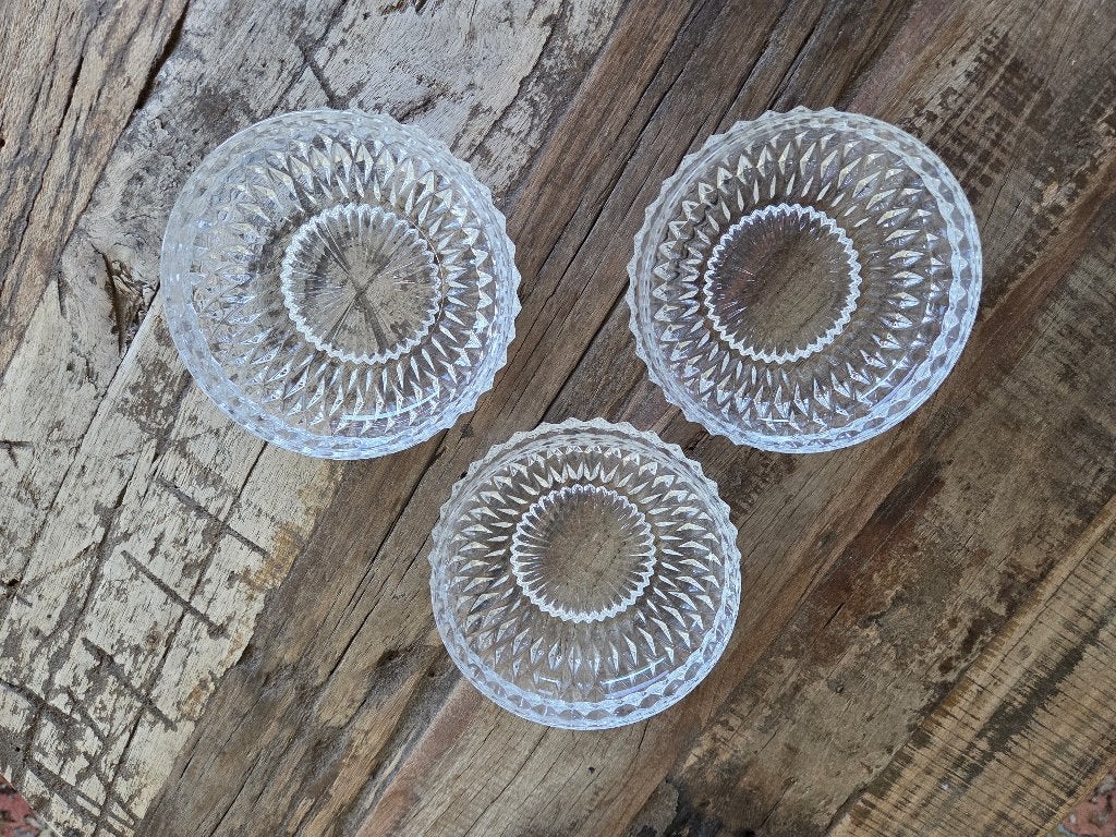 WMF 3 vintage diadeem loodkristallen dessertschaaltjes, Ophalen of Verzenden