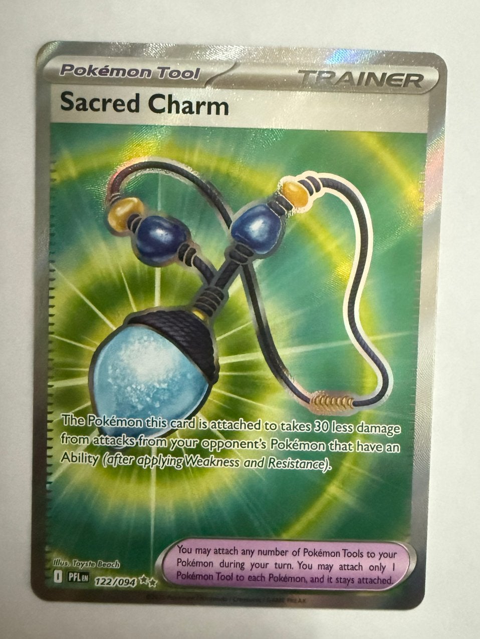 Sacred Charm - Phantasmal Flames - Pokemon Kaart, Ophalen of Verzenden, Nieuw, Losse kaart, Foil