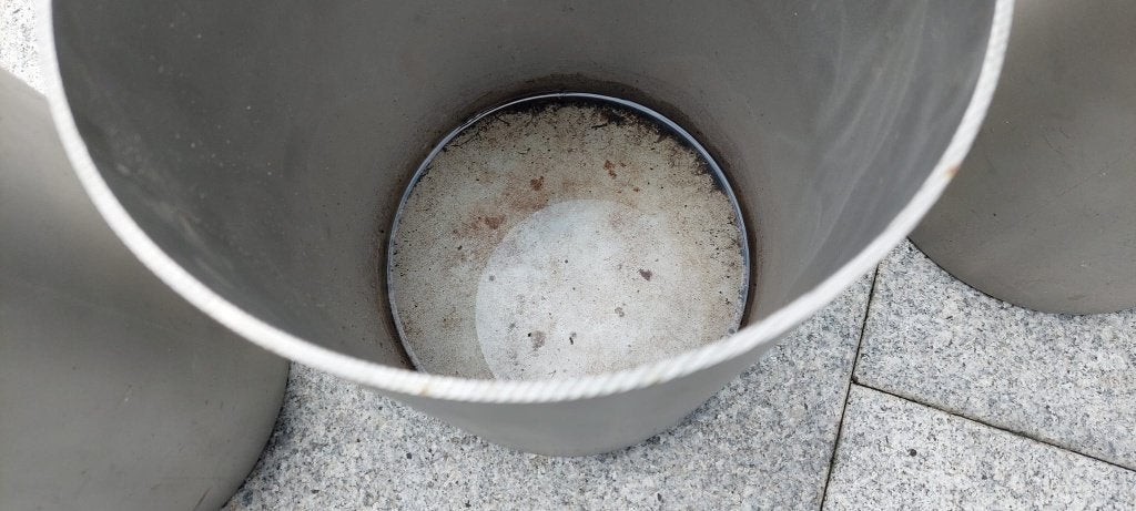 RVS bloempotten, Ophalen, Rond, Zo goed als nieuw, Balkon