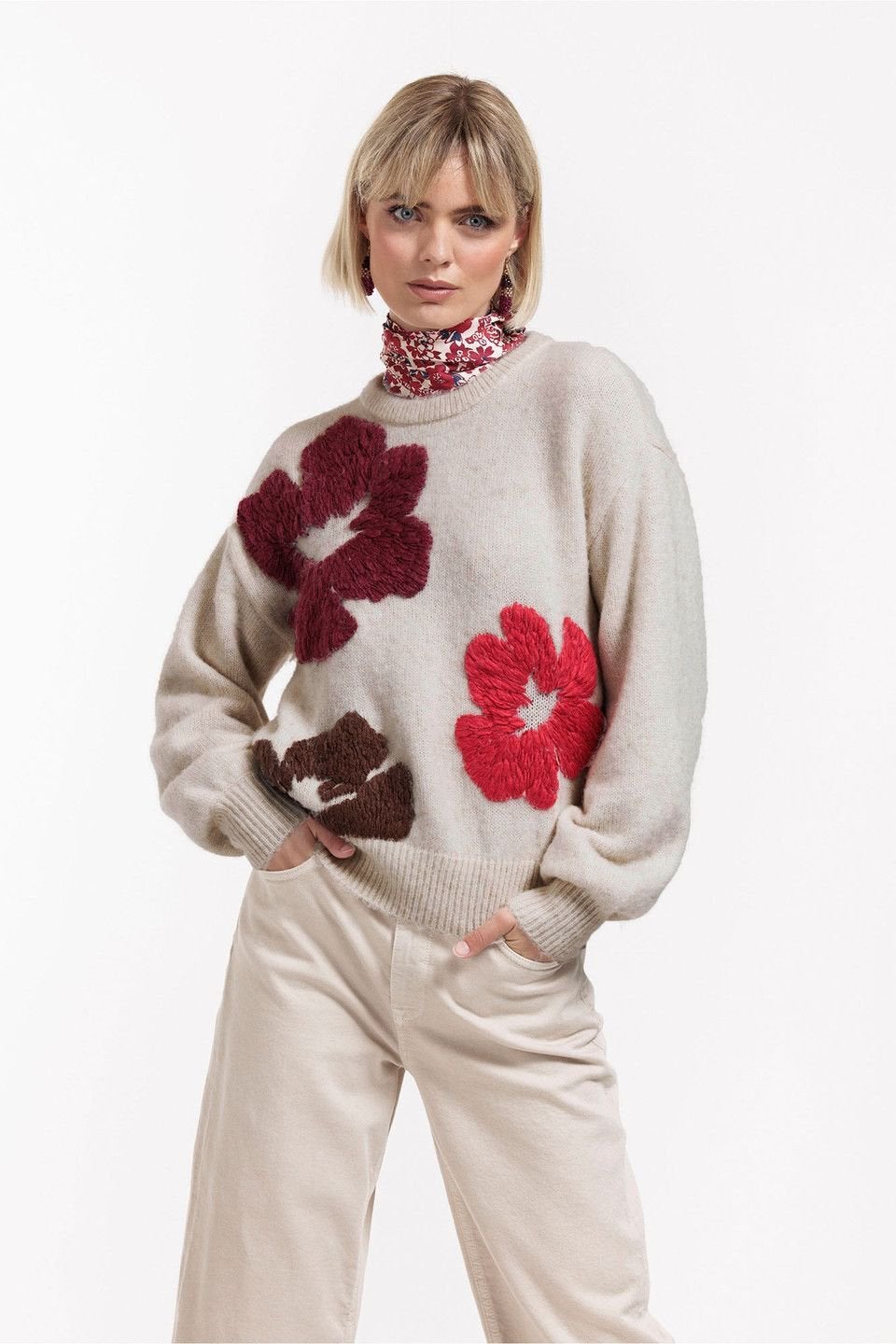 Studio anelpes nour flower pullover trui  L / XL kit, Overige kleuren, Maat 46/48 (XL) of groter, Ophalen of Verzenden, Zo goed als nieuw