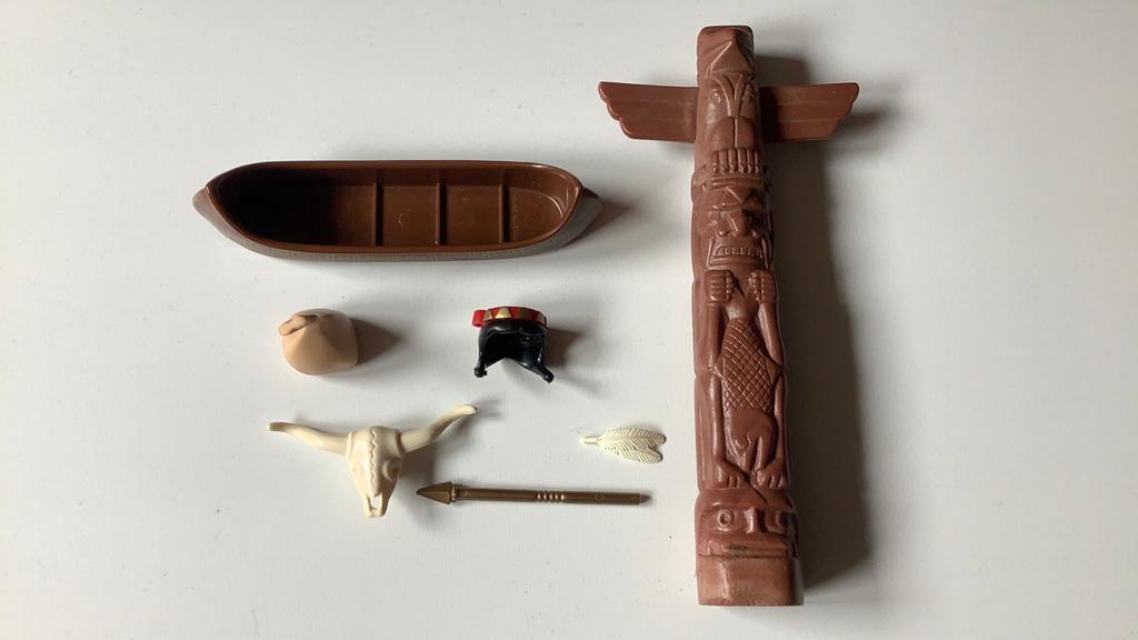 Playmobil indianen western skull kano veer zak vintage, Ophalen, Gebruikt
