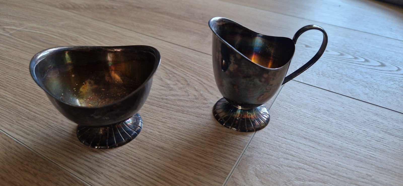 Vintage DE suiker- en melkstel, Ophalen of Verzenden, Zilver