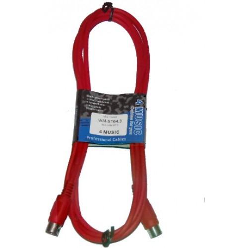 Rode Midi kabel, 5 polig DIN naar 5 polig DIN, 3 meter, Muziek en Instrumenten, Niet ingevuld, Niet ingevuld, Nieuw, Ophalen of Verzenden