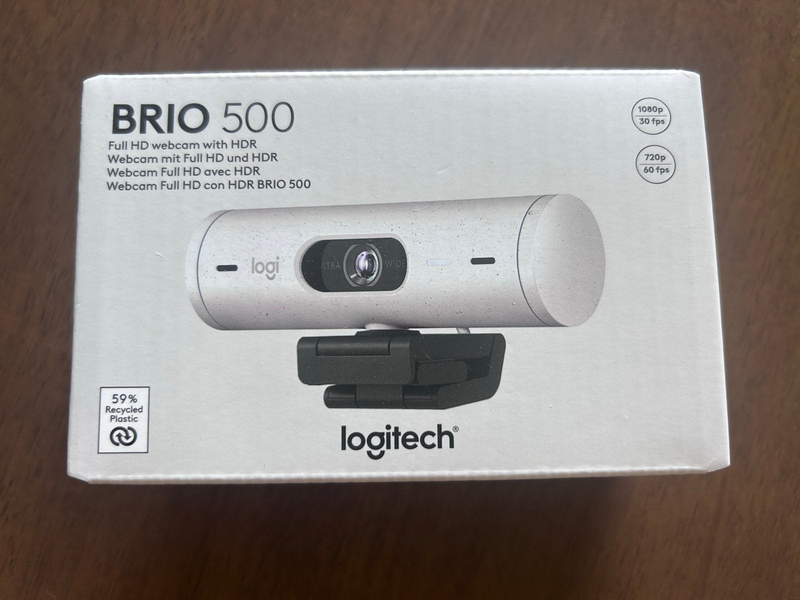 Webcam Logitech Brio 500 Full HD met HDR (Wit), Computers en Software, MacOS, Nieuw, Ophalen of Verzenden, Monitorclip