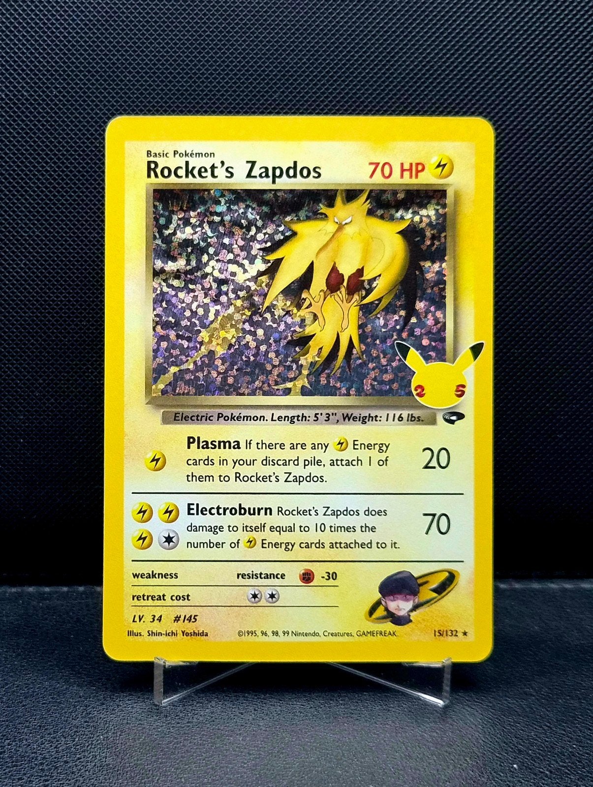 Rocket's Zapdos Holo 15/132 Celebrations NM, Ophalen of Verzenden, Zo goed als nieuw
