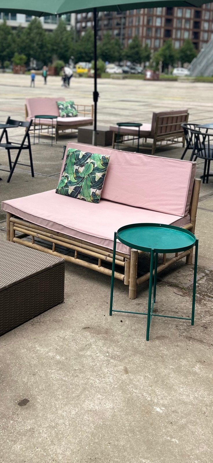 Bamboo tuinbank, Tuin en Terras, Tuinsets en Loungesets, Ophalen, Gebruikt, Hout, Loungeset