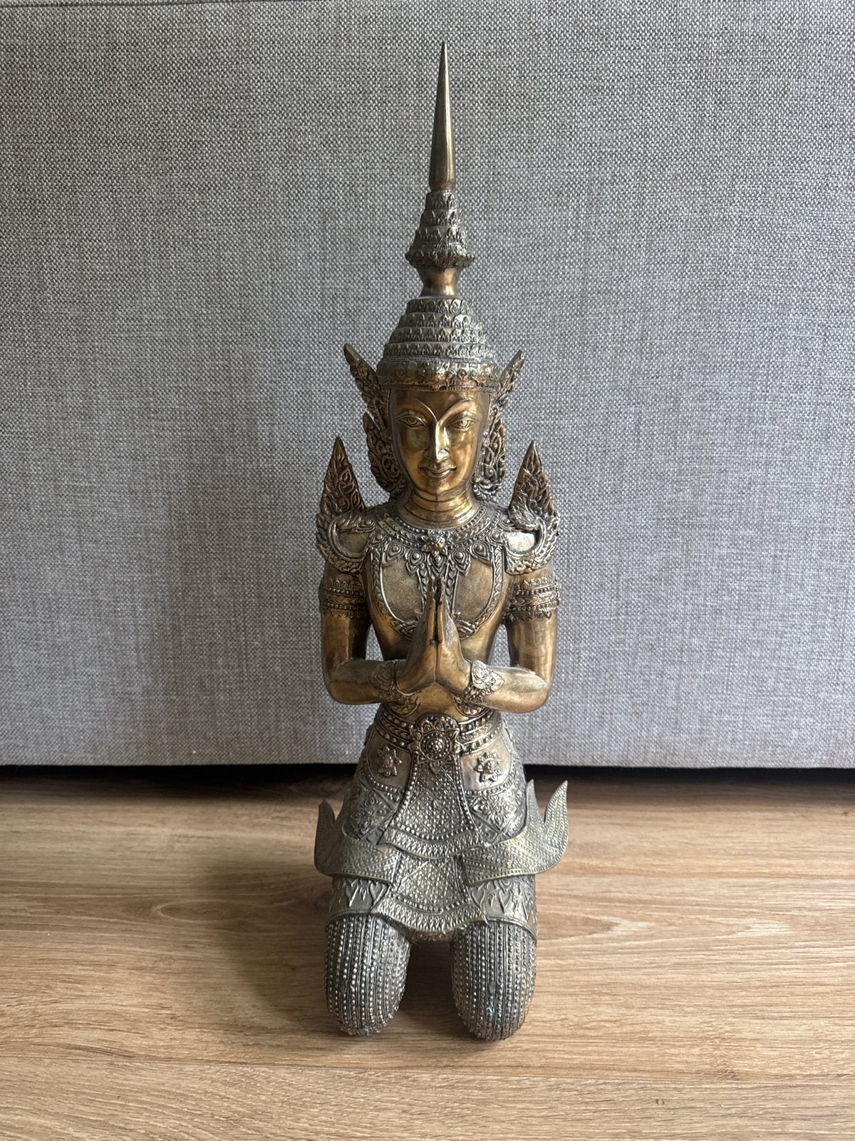 Grote Thaise Thepanom tempelwachter – 58 cm – 4kg, Ophalen of Verzenden, 20 - 50 cm, Beeld, Goud