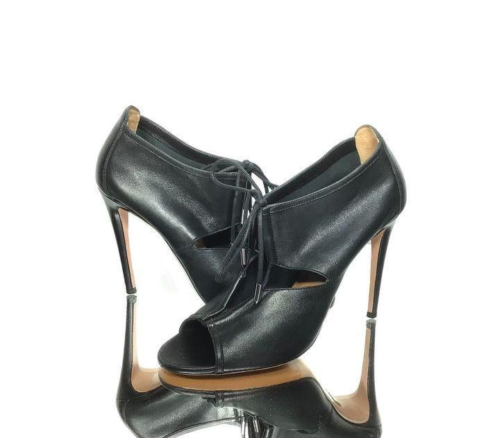 Aquazzura sexy peeptoe pumps, high heels Mt. 38,5, Verzenden, Zwart, Zo goed als nieuw, Schoenen met hoge hakken