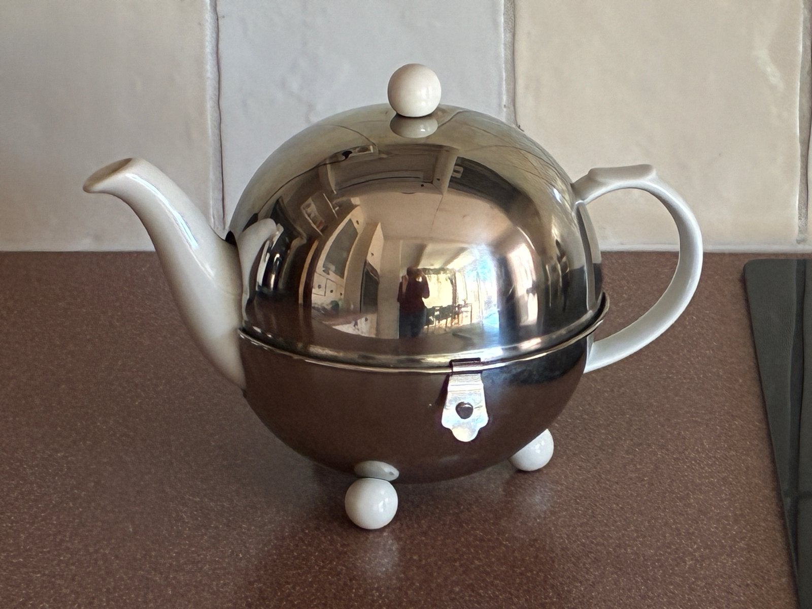 Vintage Bredemeijer Theepot - Deksel ontbreekt, Theepot/fluitketel, Gebruikt, Ophalen of Verzenden, Steen/keramiek