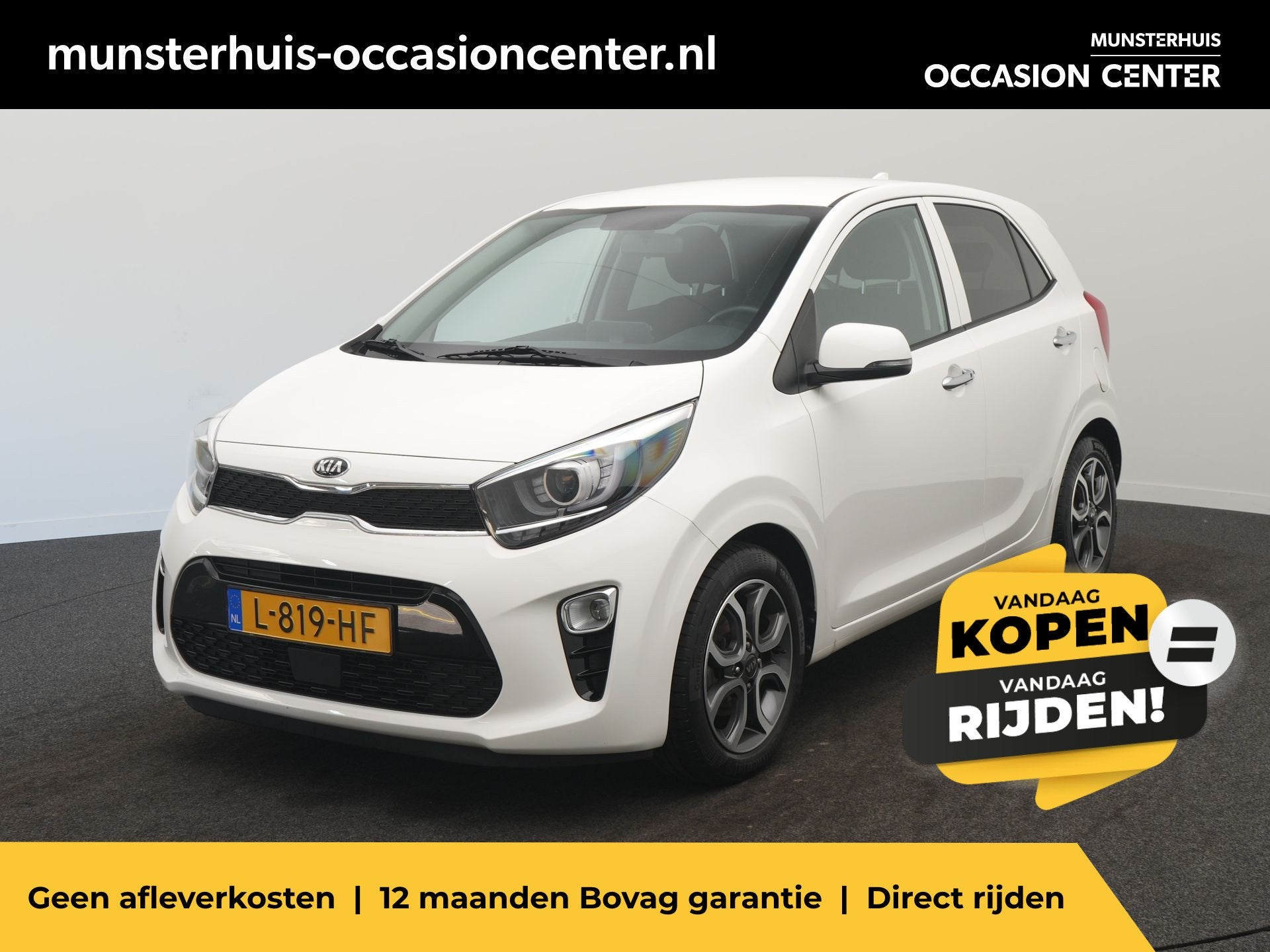 Kia Picanto 1.0 DPi DynamicPlusLine - RIJKLAARPRIJS - Automa, Auto's, Kia, Stof, Gebruikt, 4 stoelen, Automatische klimaatregeling